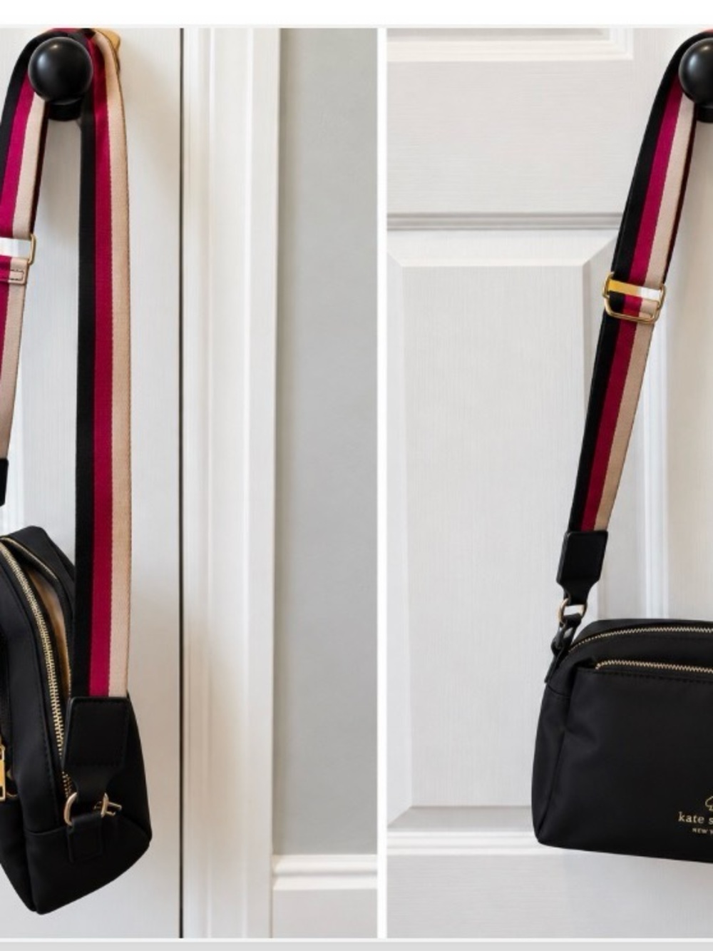 Nanette Lepore Brown Belt Bag with Striped Strap
